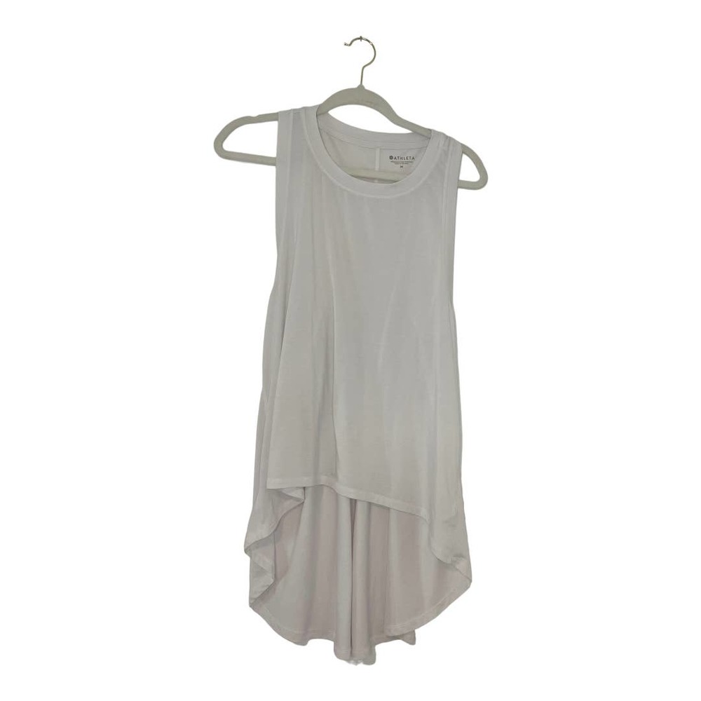 Athleta White Sleeveless High-Low Tank Top T Shirt Medium